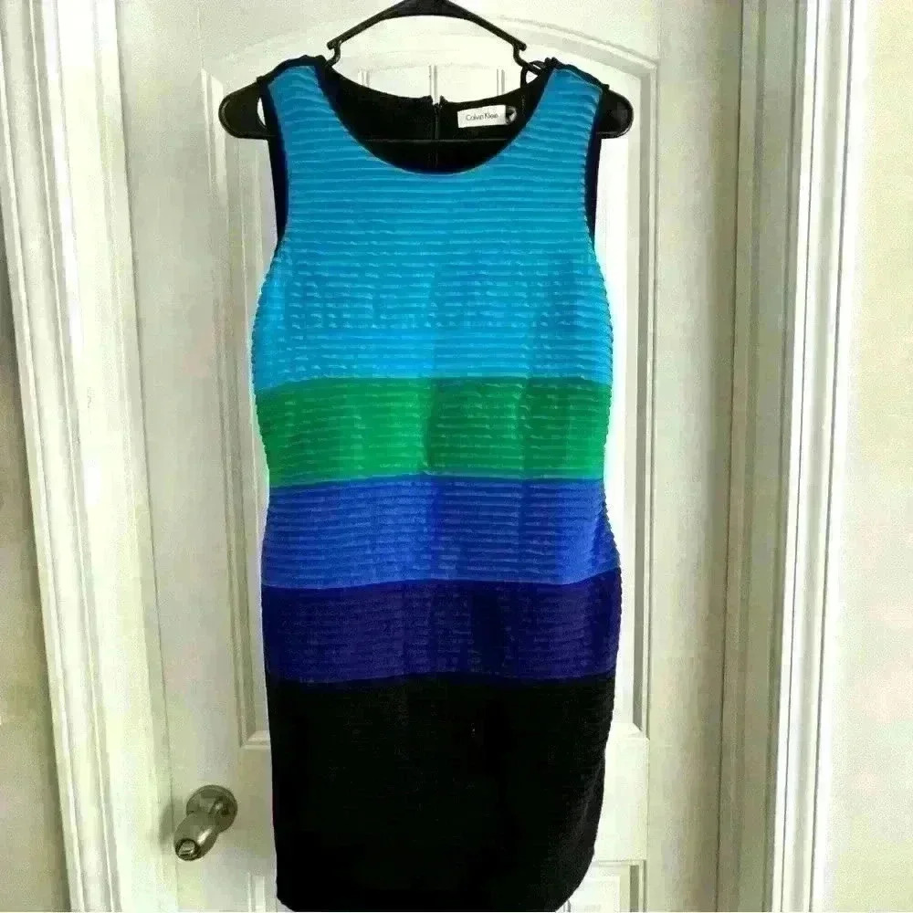 Calvin Klein color block sleeveless dress size 6